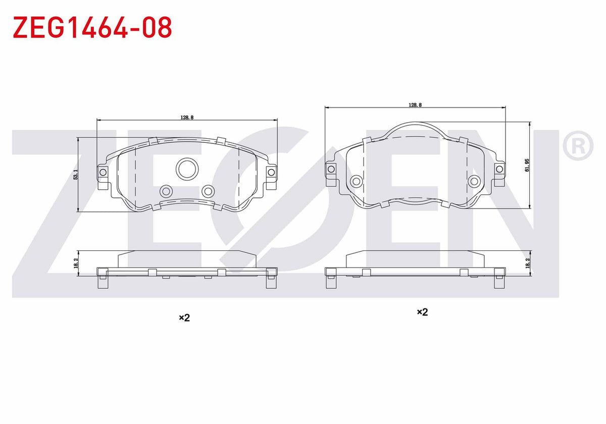 Zegen ZEG1464-08 Brake Pad Front Citroen C4 (B7) 1.4 2009 — Brake Pads