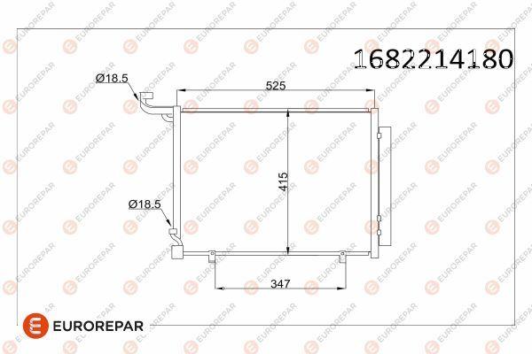 Eurorepar 1682214180 A/C Condenser Fiesta-Courier-Puma-Ecosport 1.0 Ecoboost-1.5 TDCi — Condensers & Evaporators