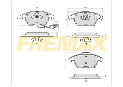 Fremax FBP-1351 Front Brake Pad (Corbon Formula) VW (with Connector) Golf5-Golf6-Jetta-Caddy-Passat-Leon 2004 > — Brake Pads
