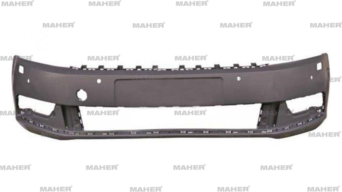 MAHER 12820 Bumper Passat 10-15 (Park with Sensor + Headlight with Washer) Front — Bumpers & Grilles