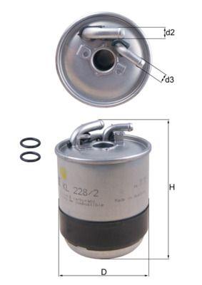 Mahle KL228-2D Diesel Filter A-Series W169 B-Series W245 CLK C209 160-320 CDI 02-11 — Fuel Delivery