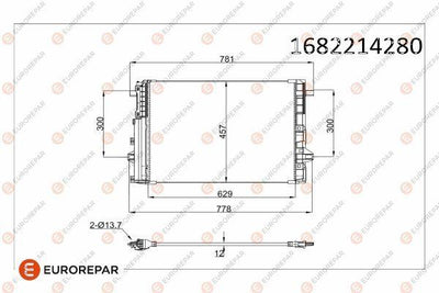 Eurorepar 1682214280 Psa / Erp A/C Condenser Mercedes Benz Bserısı Gla Series Aserısı CLA Infiniti — Condensers & Evaporators