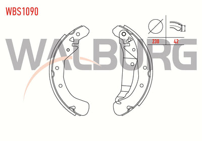 WALBURG WBS1090 Brake Shoe Rear Opel Astra G — Brake Cables & Hardware