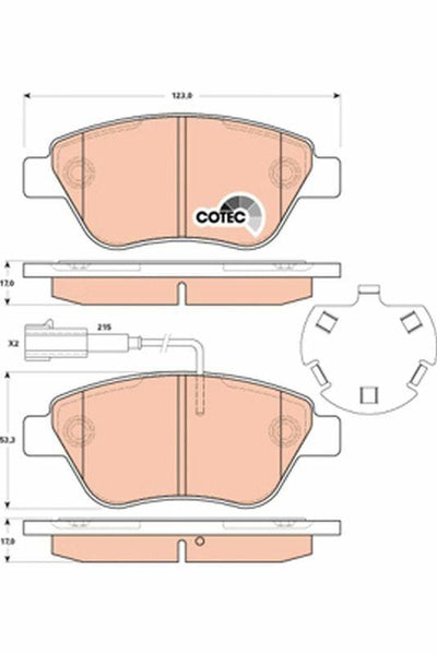 TRW GDB1891 Brake Pad Front Single with Connector Linea Fiorino 08-Qubo 08-Punto Evo 09-/ MiTo 08-/ Bipper 08-/ — Brake Pads