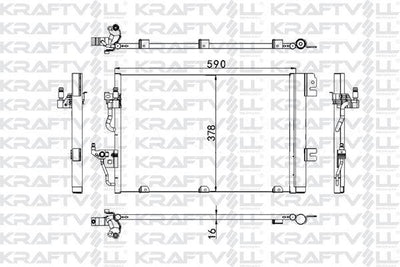 Kraftvoll 08060103 A/C Condenser Astra H Zafira B Straight Ve Easytronic Transmission (590×380×16) — Condensers & Evaporators