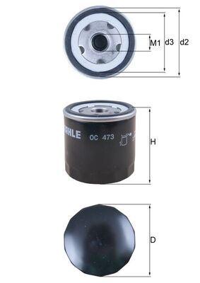 Mahle OC473 Oil Filter Uno 45 Panda Tempra Alfa 145 146 164 Ibiza I Terra — Oil Filters