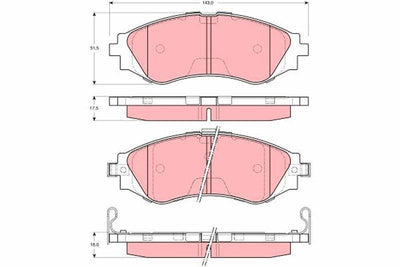 TRW GDB3216 Front Brake Pad Daewoo Leganza Evanda 1.8-2.0 1997-2002 — Brake Pads