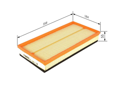 Bosch 1457433081 Air Filter-with Foam (VW Golf 98-06 Audi A3 97-03 Seat Leon 00-06 Skoda Octavia 97-11) — Air & Cabin Filters