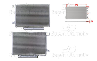 Wisco 3143434-00 A/C Condenser 640X411x16 Mercedes-Benz A Series W169 04 > — Condensers & Evaporators