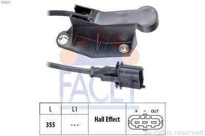 Facet 9.0317 Camshaft Speed Sensor Astra G Corsa C Meriva A Signum Tigra B Vectra C Zafira A Z18xe