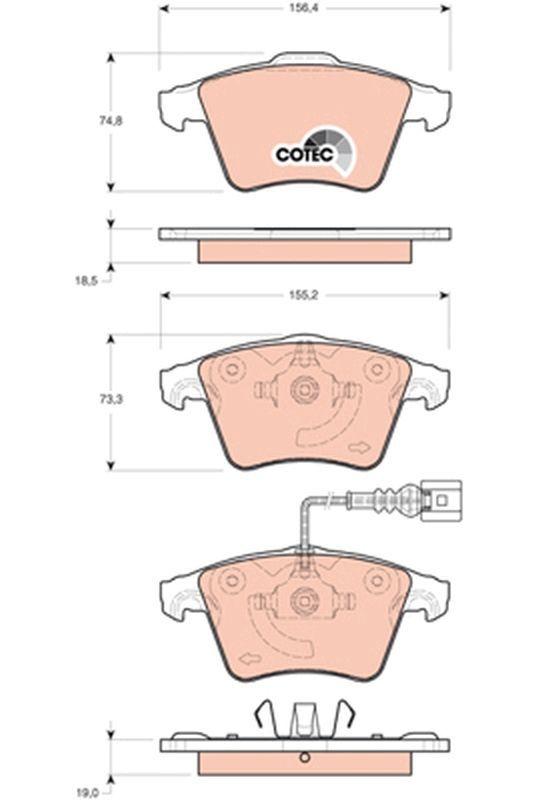 TRW GDB1721 Brake Pads for Volkswagen Touareg and Cayenne