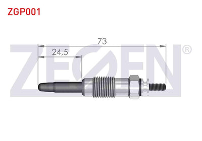 Zegen ZGP001 Glow Plug 11V Citroen Berlingo (Mf) 1.9D 1996-2008 / Citroen Jumper I 1.9Td 1994-2002 / Fiat Duc — Coils & Plugs