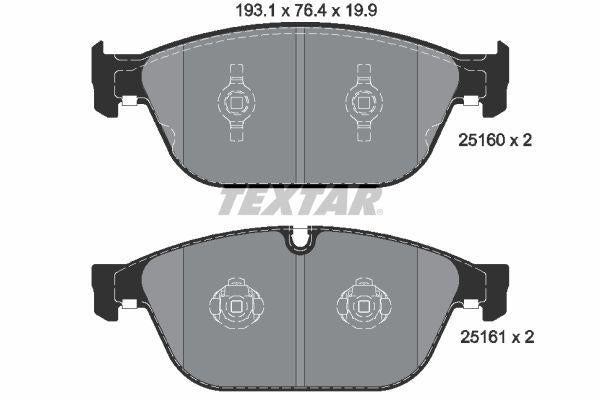 TEXTAR Brake Pads for VW A8 2012 - 2.0 Hybrid 3.0-4.0-4.2