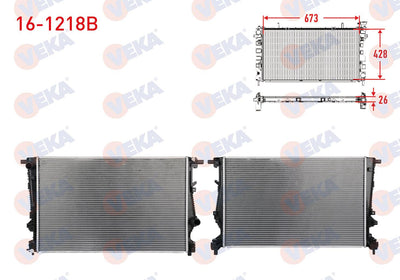 Veka 16-1218B Water Radiator Brazing Jeep Cherokee (Kl) 2.0, 2.2 Crd and 2 more models — Radiators & Fans