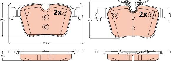 TRW GDB2532 Brake Pad Rear Volvo S60 III V90 II Xc90 II Bm 22 — Brake Pads