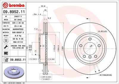 Brembo 09895211 *2 Brake Disc Front Air BMW E46 Z4 E86 E85 — Brake Rotors & Drums