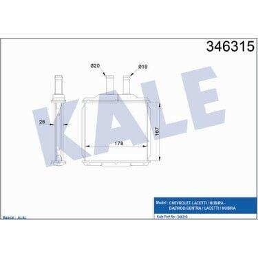 KALE Chevrolet Lacetti Heater Radiator - Compatible with 2004 Models and Up — Radiators & Fans