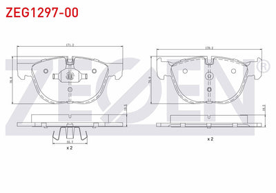 Zegen ZEG1297-00 Brake Pad Front BMW X5 (E70) 3.0 D 2007-2012 / BMW X5 (E70) 3.0 SI 2007-2012 / BMW X5 (E70) 3.0 — Brake Pads