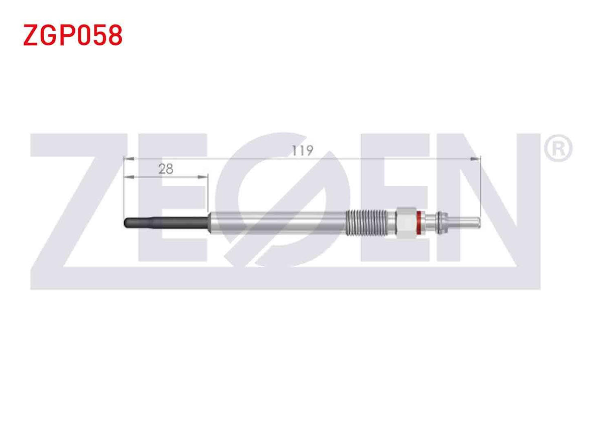Zegen ZGP058 Glow Plug 5V (Euro 6) Fiat Egea 1.3Mjt 2015-/ Doblo IV (263) 1.3Mjt 2015-/ Opel Combo D 1.3 CDTi — Coils & Plugs