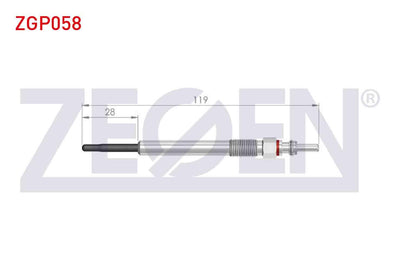 Zegen ZGP058 Glow Plug 5V (Euro 6) Fiat Egea 1.3Mjt 2015-/ Doblo IV (263) 1.3Mjt 2015-/ Opel Combo D 1.3 CDTi — Coils & Plugs