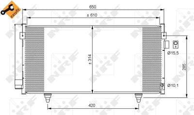 NRF 35855 A/C Condenser Forester 2.0 2008-2013 Impreza 2012-2016 Xv 2012- 640×298×16 — Condensers & Evaporators