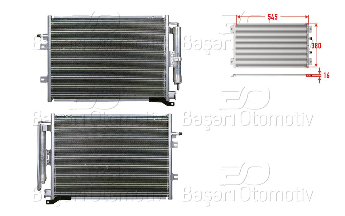 Wisco 3143462-00 A/C Condenser 545X380x16 Renault Clio 3 1.4 1.6 05 > — Condensers & Evaporators