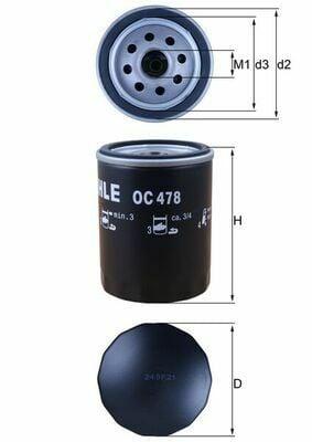 MAHLE OC478 Oil Filter - Compatible with Toyota Corolla, Auris, and Hilux — Oil Filters