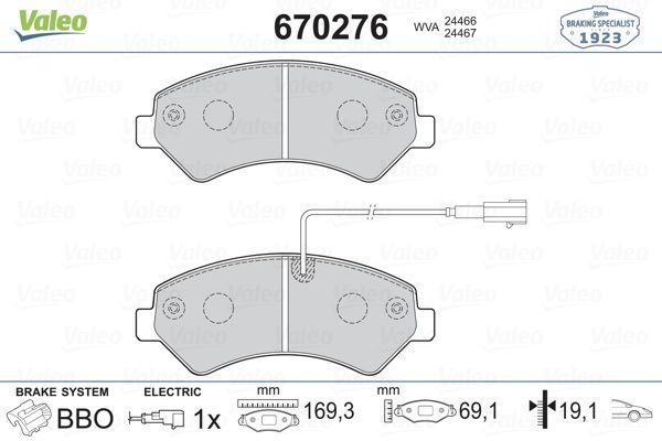 Valeo 670276 Brake Pad Front Ducato III Boxer III Jumper III 2.2HDi 3.0HDI 06- Karsan Jest 14- — Brake Pads