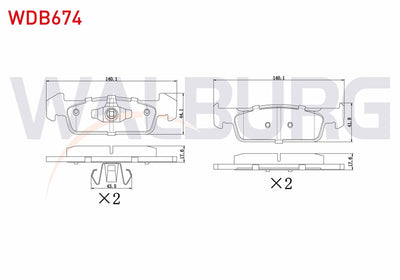 WALBURG WDB674 Brake Pad Front Dacia Logan II 1.5 dCi 2012-/ Logan II 1.2 2012-/ Sandero II 1.2 2013-/ Sandero I — Brake Pads