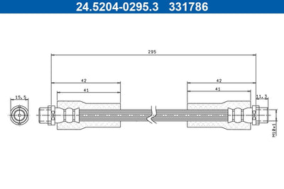 ATE 24.5204-0295.3 Brake Hose — Brake Hydraulics