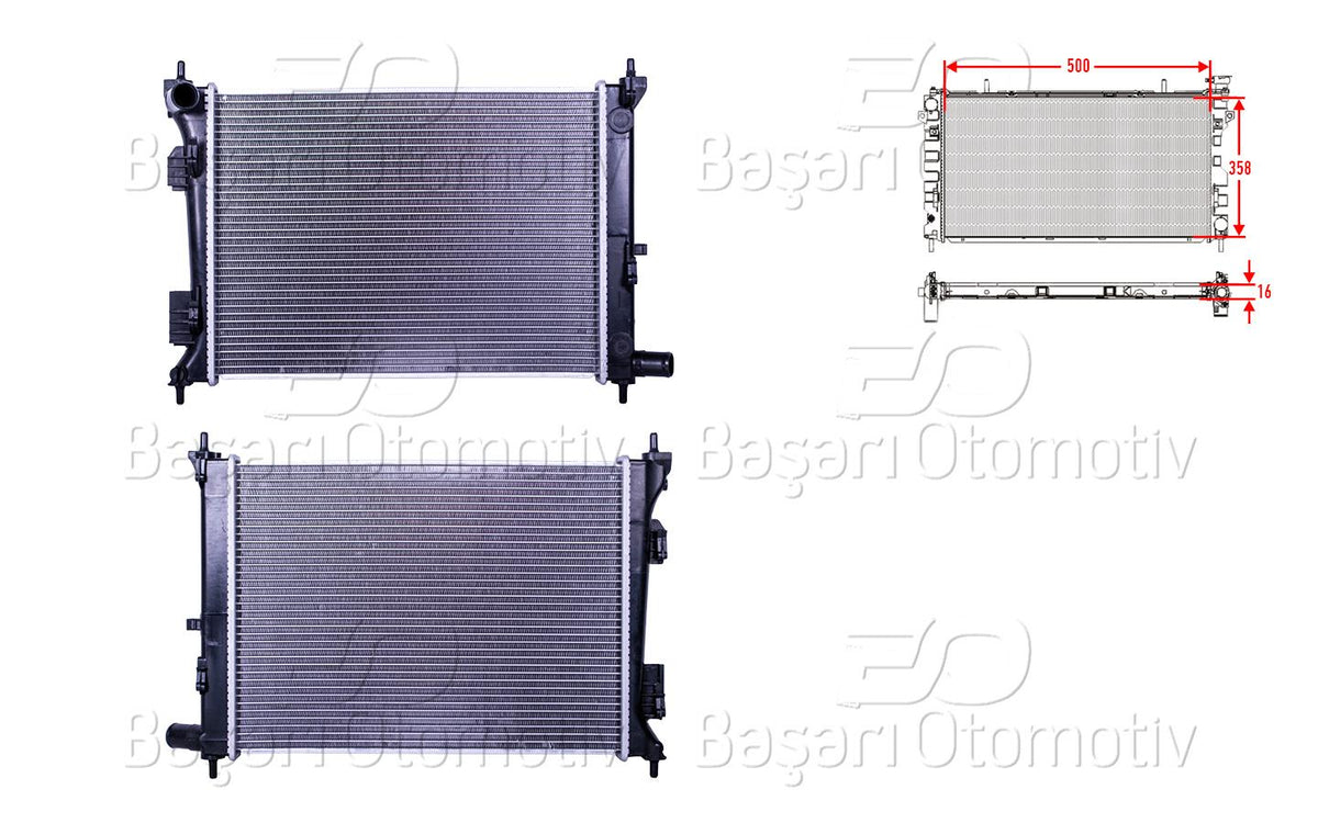 Wisco 3113574-00 Su Radiator Brazing Mt 500X368x16 Hyundai i20 1.2. Accent Blue 1.4 11 > . Rio — Radiators & Fans