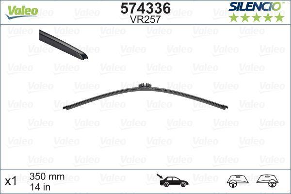 VALEO Silencio X-Trm Flat Blade VM257 (X1) - 14 Inch Rear Wiper for Volvo V70 III and XC70 II — Wipers