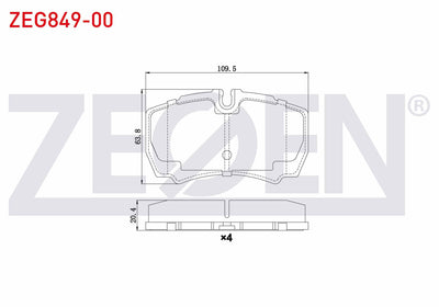Zegen ZEG849-00 Brake Pad Rear Ford Transit (V347) 2.4 TDCi 2006-2014 /3.2 TDCi 2006-2014 /Iveco Daily III 2.8i — Brake Pads