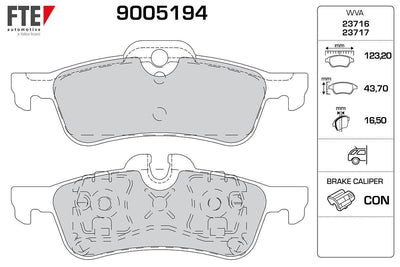 Fte 9005194 Rear Brake Pad Mini R50 R53 R52 — Brake Pads