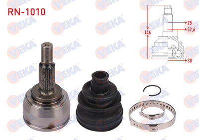 Veka RN-1010 CV Joint Right Front Outer Length 146mm Renault Scenic II (Jm0 / 1) 1.5 dCi M-T 2003 — Axles, CV Joints & Boots