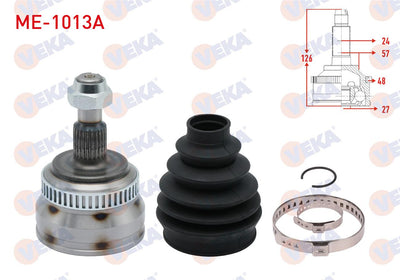 Veka ME-1013A CV Joint Left-Right Outer Mercedes A Series (W168) A 190 M-T with ABS 48 Outer 24X27 — Axles, CV Joints & Boots