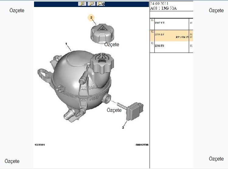 Bitapart BPE210089 Spare Su Tank Cover 206 207 208 307 407 C3 C4 C5 Partner