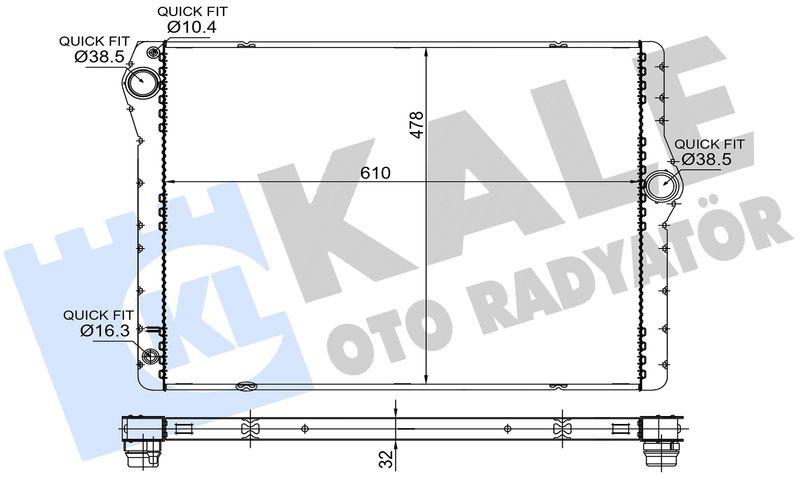 Kale 364495 Motor Water Radiator Otm / Transmission BMW F01 F02 F03 F04 08 > 15 — Radiators & Fans