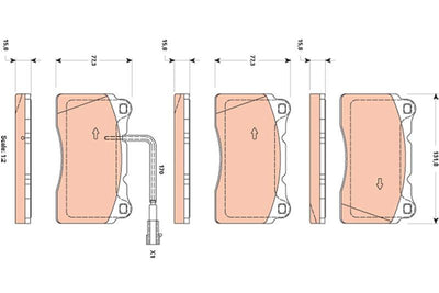 TRW GDB1871 Front Brake Pad Alfa 159 05 2,4 Jtdm / 3,2 Jts, Spider II 06 3,2 I, Brera 06 2,4 Jtdm