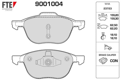 Fte 9001004 Front Brake Pad Mazda 3/5, Focus II/III and 3 more models — Brake Pads