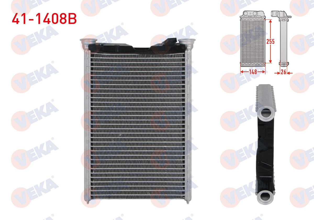 Veka 41-1408B Heater Core Brazing (5.5mm Fin) BMW 1 Series (E81-E87) 116D-116i-120D 2004-2012 / 3 Series (E — Heater & Blower