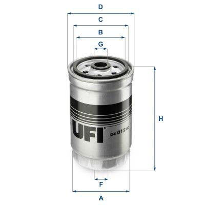 Ufi 24.012.00 Diesel Filter Hyundai Accent Era Getz i30 Santafe 06/11 — Fuel Delivery