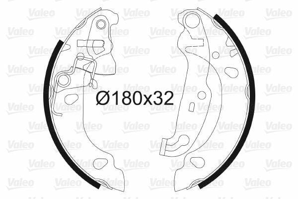 VALEO 562771 Rear Brake Shoe - Replacement for Ford Fiesta (1995 and Newer) — Brake Cables & Hardware