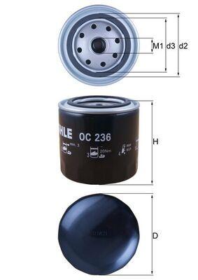 Mahle OC236 Oil Filter Nissan Almera/Navara/Pathfinder/Primera/X-Trail 2.2 dCi — Oil Filters