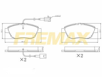 Fremax FBP-1219 Front Brake Pad (Corbon Formula) Fiat (Large Type with Connector) Doblo III /Linea /Stilo /Corsa — Brake Pads