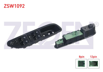 Zegen ZSW1092 Glass Release Switch Group Mirror Adjustable with Frame 20 Pin Fiat Egea 2015