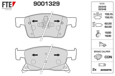 Fte 9001329 Front Brake Pad Astra K 16 (300 mm) 15 — Brake Pads