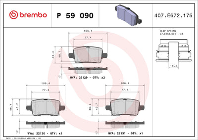 Brembo P59090 Brake Pad Rear Low-Met Chevrolet — Brake Pads