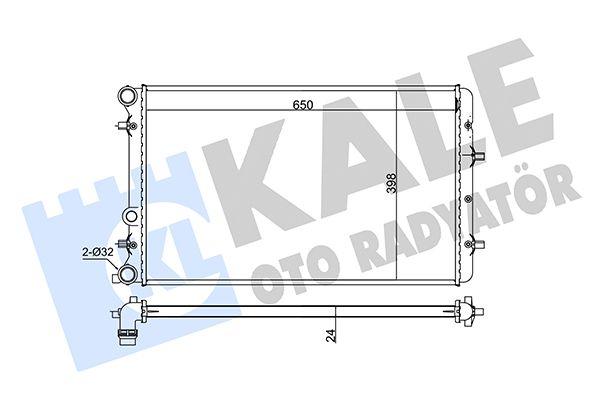 Kale 353800 Radiator Polo 01-10 1.4 16V AC; Seat Ibiza/Cordoba; Skoda Fabia — Radiators & Fans