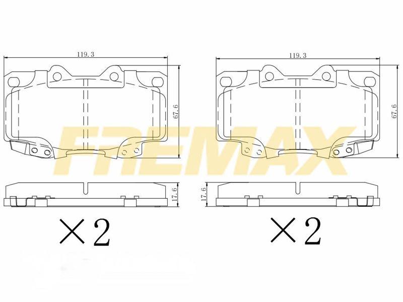 Fremax FBP-1809 Front Brake Pad (Corbon Formula) Toyota Hilux (Kun25) 2.5 D4d 2006 >